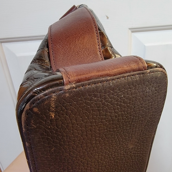 Brighton Cher Brown Patent Faux Crocodile-Embossed Leather Shoulder Bag - Picture 5 of 6
